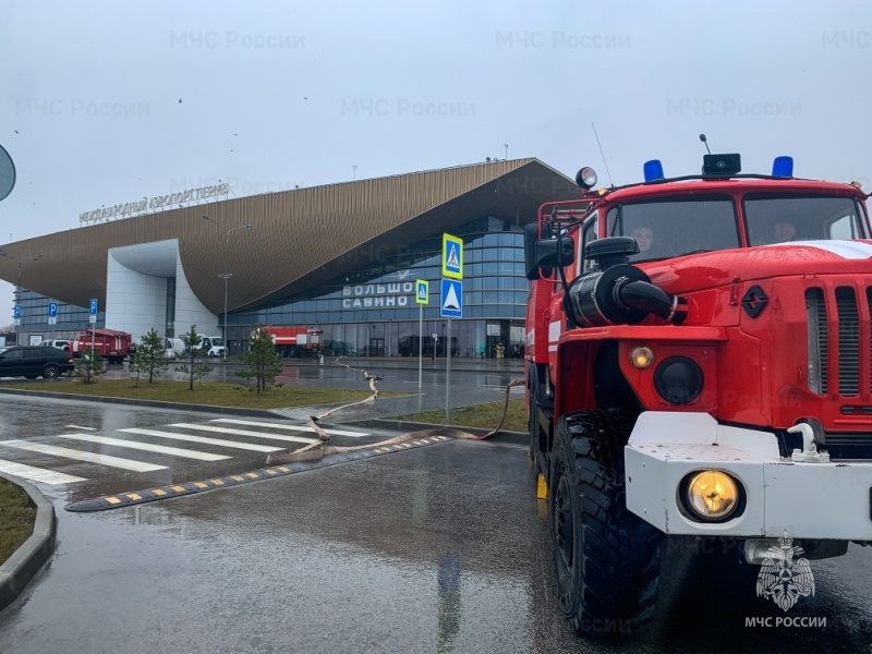 В аэропорту Большое Савино состоялись пожарно-тактические учения